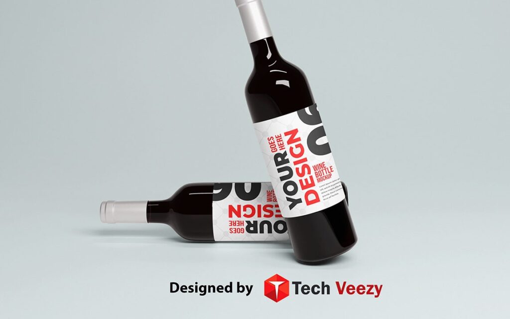 Realistic Wine Bottle Mockup PSD Free Download 3